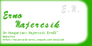 erno majercsik business card